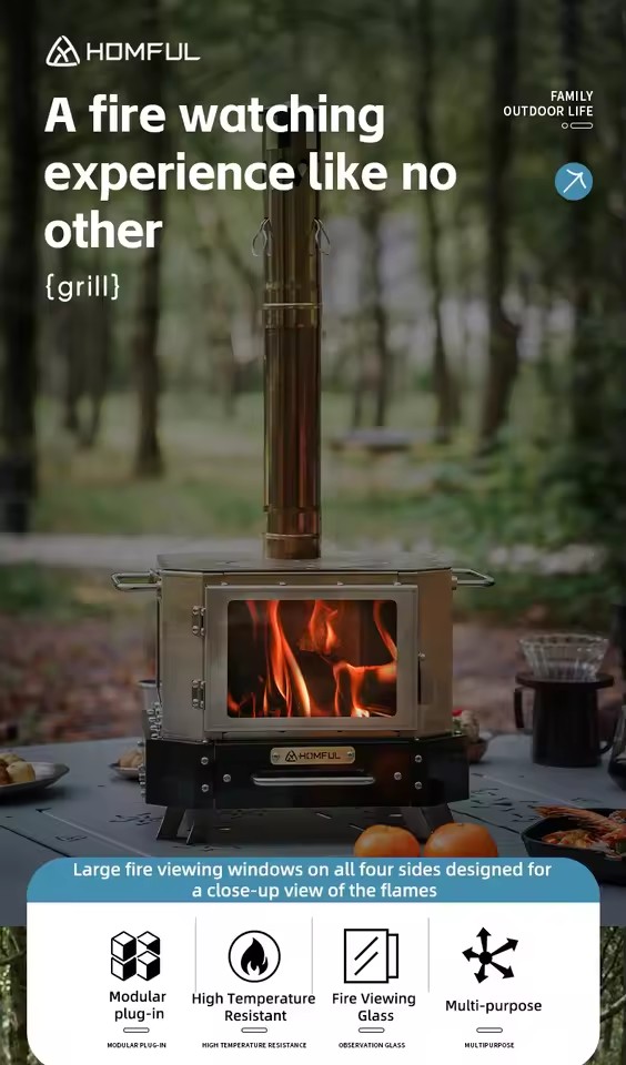 HOMFUL Portable Firewood Stove - Home Cooking Cookbook review and price